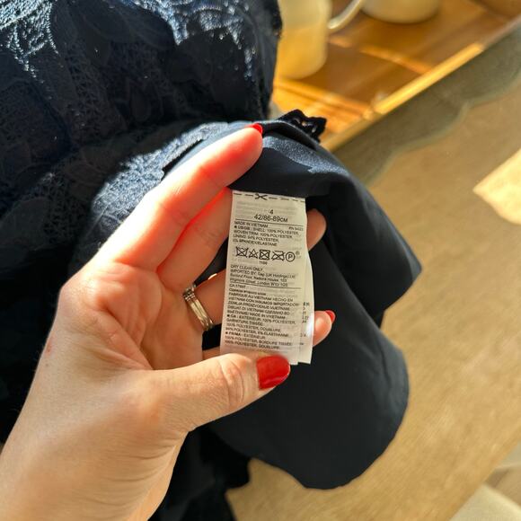 Banana Republic Bow Back Lace Sleeveless Shift Mini Dress Blue 4 NWT - Picture 8 of 9